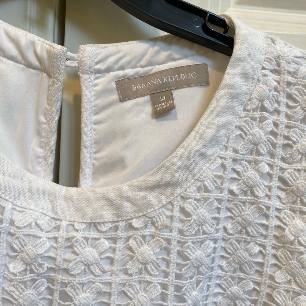 Banana Republic White Eyelet Shift Dress - Picture 7 of 8